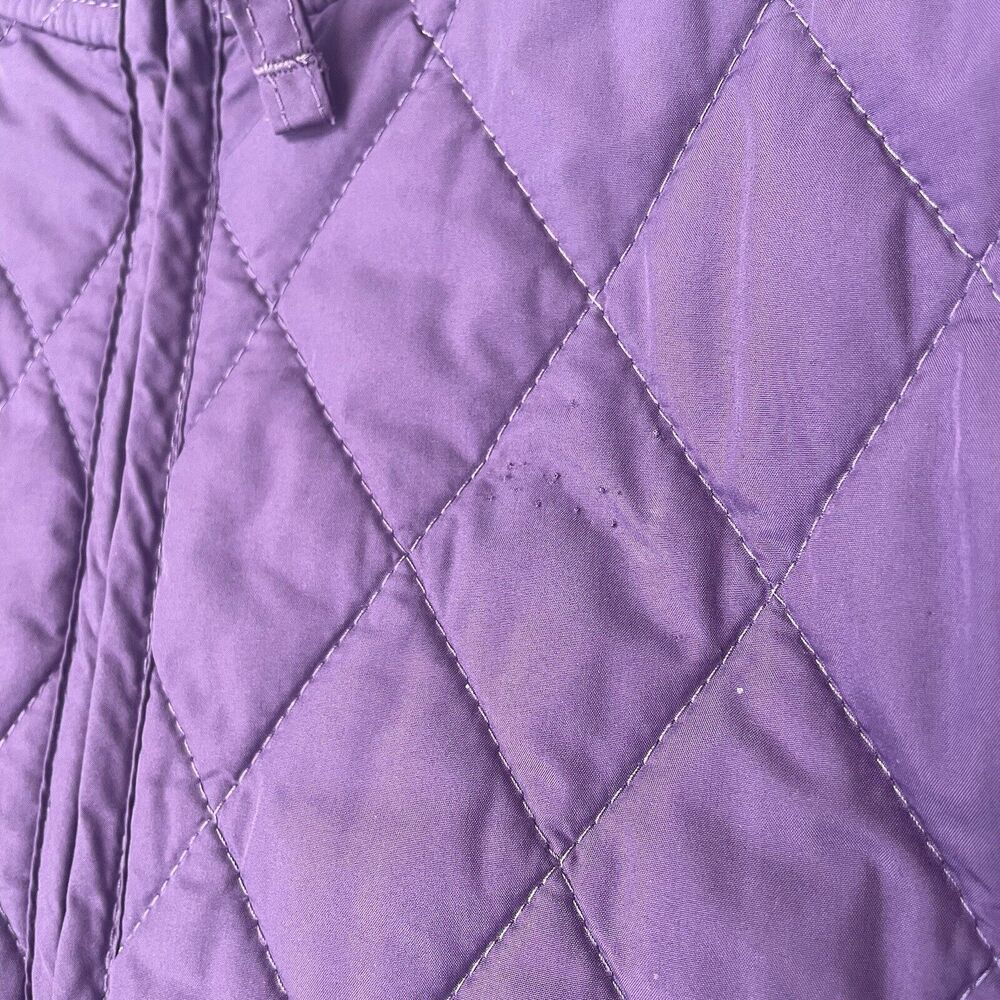 Lands End Jacket Womens XS 2-4 Purple Quilted Lightweight Casual Cozy Full Zip - Picture 8 of 8